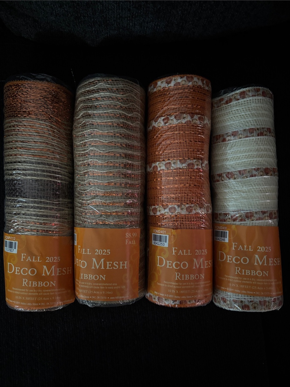 Fall Mesh Ribbon 4 pack